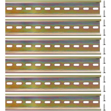 Rail DIN Montage en Forme de U, 12 Pièces Vis Inclus, pour Borne Sur Rail DIN et Contacteur, 35200 mm, Acier Allié