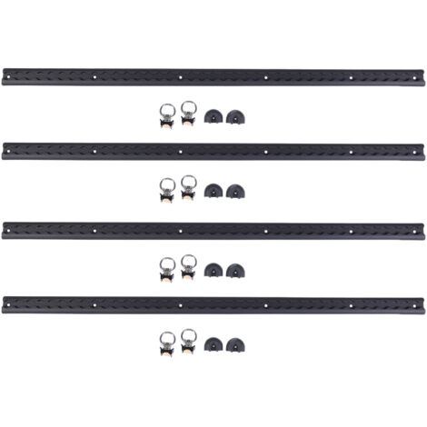 Rail en L en aluminium de 97 cm (3,2 pieds) – Système de fixation robuste avec 8 fixations à anneau pour motos, quads, motos tout-terrain et tracteurs utilitaires – Noir
