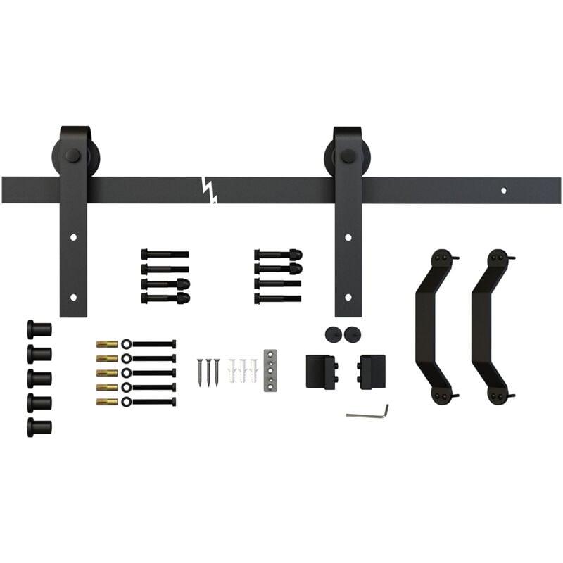 Rail et poignées pour porte coulissante intérieure en bois, pvc ou métal