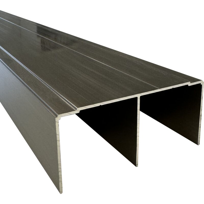 Homewell - Rail haut aluminium pour placard coulissant - Lg 2m (2000 x 85 x 40 mm, Inox brossé)