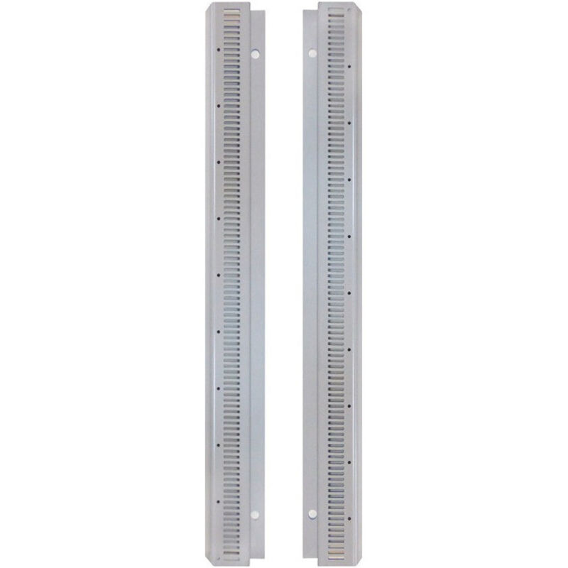 Rail mural acier gris clair sans boîtes de rangement ouv. 2 pièces/sachet