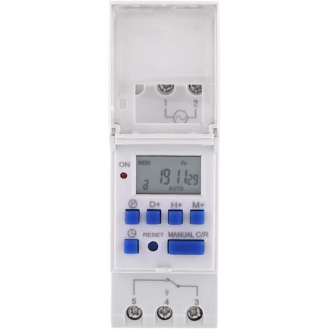 Rail Numérique Programmable Minuterie Commutateur LCD Affichage Programmable Électronique Relais(220V)