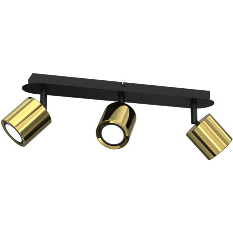 Rail plafond noir/laiton 3 spots GU10 Demia Luminex