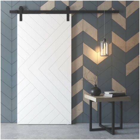 Rail porte coulissante loft/fermière acier noir en applique - SECURY-T