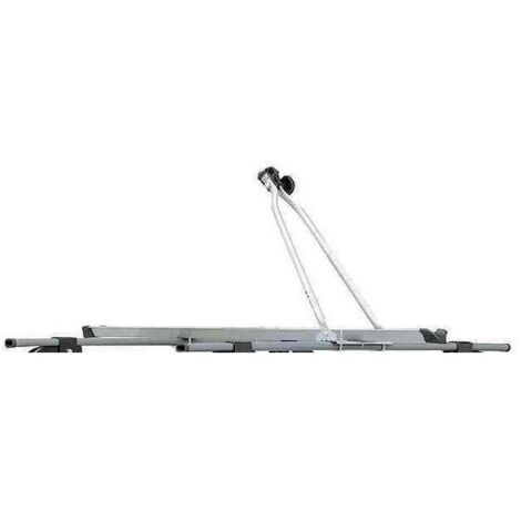 Rail porte-vélo 1,40m avec barre de maintien – Capacité 15kg – Compatible roues 22 à 29 pouces – Fixation sur tube 20x20 à 58x50mm – Menabo