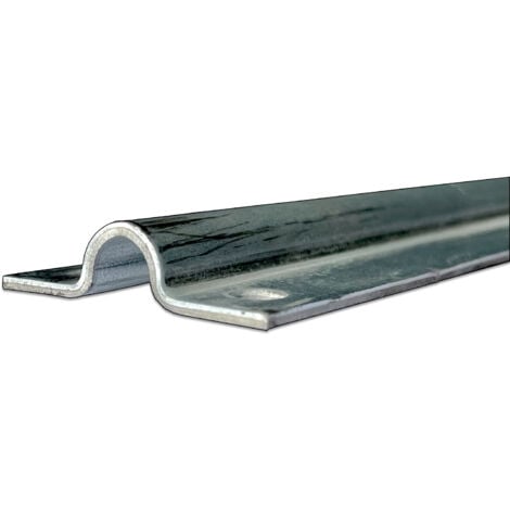 Rail pour portail coulissant à visser au sol - Gorge Ronde de 16mm - Longueur de 2000mm, largeur de 56mm et épaisseur de 2,5mm - En acier zingué - DECO FER FORGE