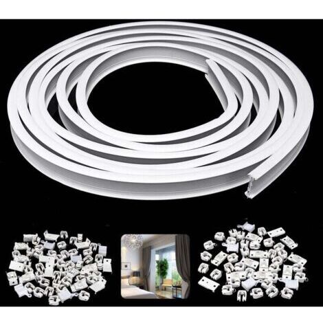 Rail pour rideau classique pliable rail plastique + acier L.5m ouverture centrale