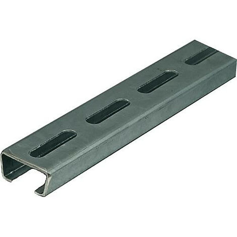 Rail profile-C zingué troué 2000x35x18mm epaisseur 1,50 mm largeur de glissement 16,5 mm