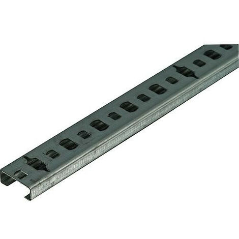 Rail profile-C zingué troué 200x20x8 mm Epaisseur 0,75 mm largeur de glissement 11 mm
