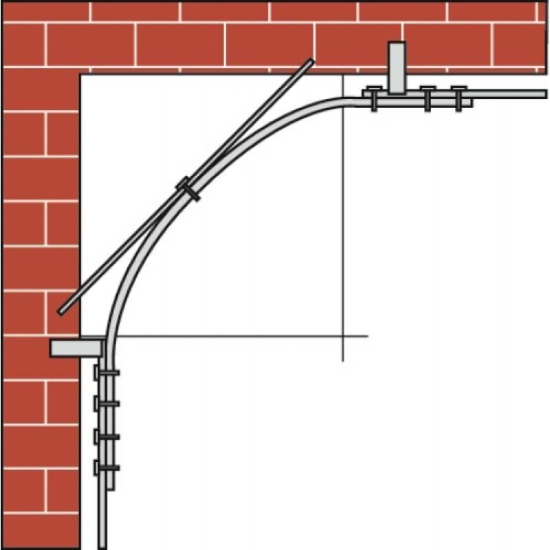 Rail profilé courbe 1722 section 40 x 6 mm pour ferrures porte coulissante sur fer plat - série Bob Mantion