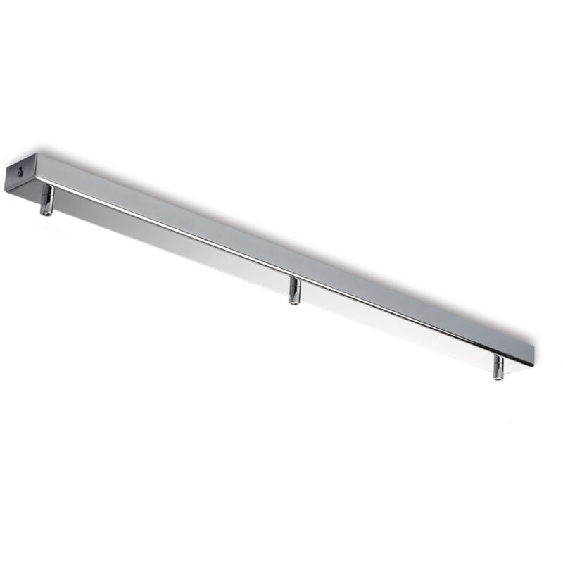 Rail Rosace multi-câbles rectangulaire en fer chromé à 3 trous L.70 x 5 BL291-BIN3-DM70-CR