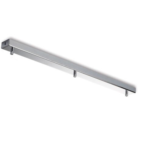 Rail Rosace multi-câbles rectangulaire en fer chromé à 3 trous L.70 X 5 BL291-BIN3-DM70-CR