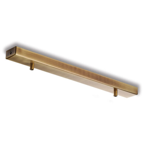 Rail Rosace Multicâbles Rectangulaire En Fer Bronzé 2 Trous L.50X5 Bl291-Bin2-Dm50-Brz