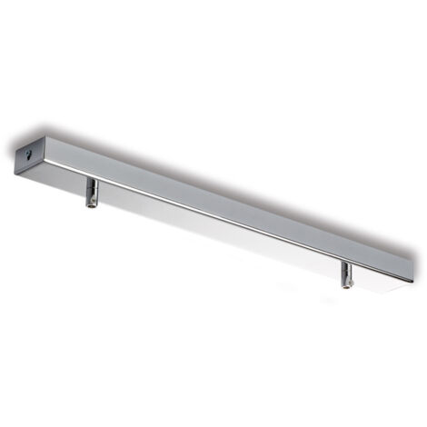 Rail Rosace rectangulaire multicâbles en fer chromé avec 2 trous L.50 x 5 BL291-BIN2-DM50-CR