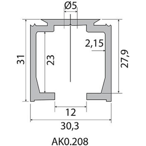 Rail seul pour série expert 40 g - 2 m - ARLU