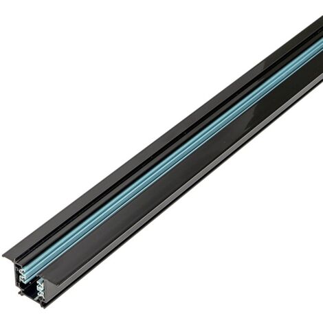 Rail triphasé 200cm encastrable - Noir