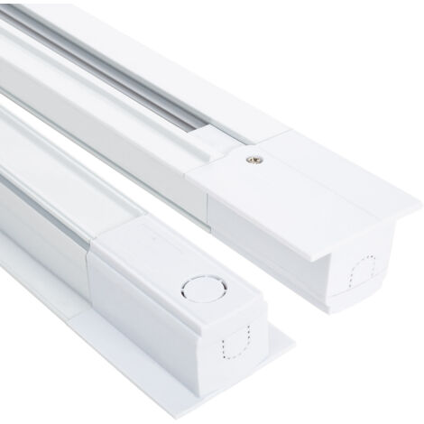 Rail Triphasé Encastré Aluminium pour Spots LED 1 Mètre Blanc