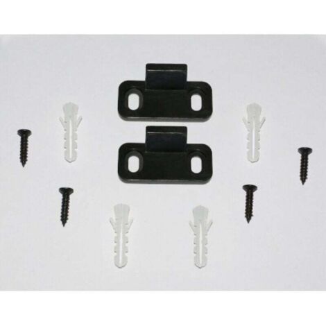 Rails de sol de porte de grange, paquet de 2 butées de porte de grange noires en plastique en acier au carbone pour portes coulissantes, support de sol de rail inférieur pour armoires d'