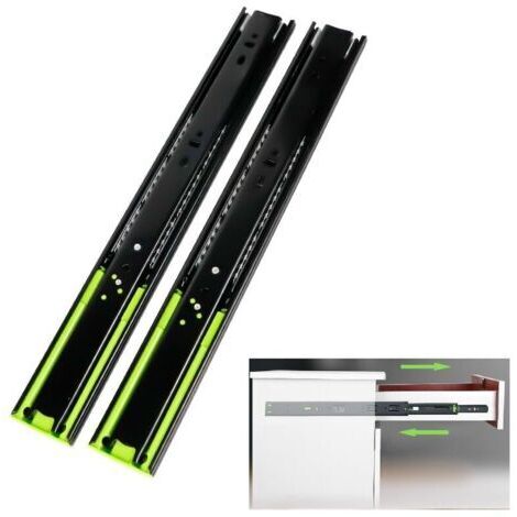 Rails de Tiroir Glissières pour Tiroirs de Acier Inoxydable Coulisse de Tiroir 300mm Coulisse a Bille Glissière à Extension Complète avec Amortisseur, Lot de 2