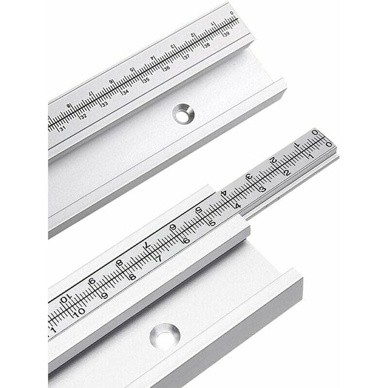 Rails en t avec échelle fixe en alliage d'aluminium - Accessoires pour le travail du bois et le bricolage-50cm