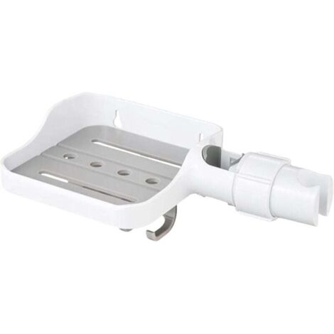 Rails réglables, support de pommeau de douche, porte-savon, porte-savon, support de douchette, blanc