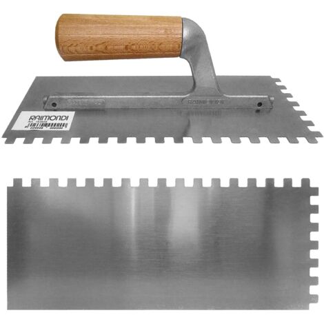 Raimondi 1838X8 spatola dentata 28x12 profilo quadro 8x8 manico legno