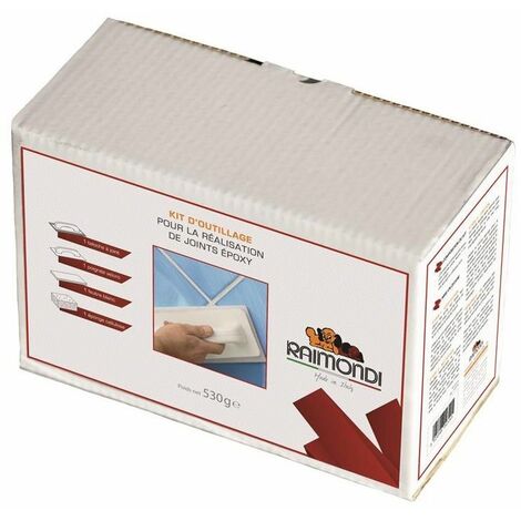 Raimondi – Kit epoxy pour joints carrelage – Taloche 10 x 24,5 cm – Feutre abrasif 12 x 25 cm – Éponge cellulose 12 x 19,5 cm