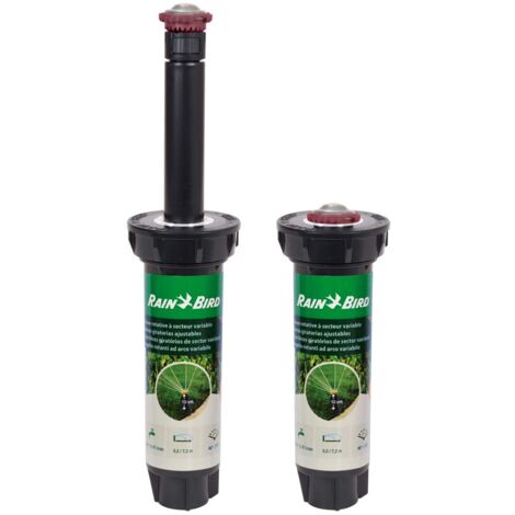 Rain Bird – Arroseur à turbine avec buse rotative 45°-270° – Portée 2,40 à 4,60m – Élévation 10cm – Installation rapide sans outil