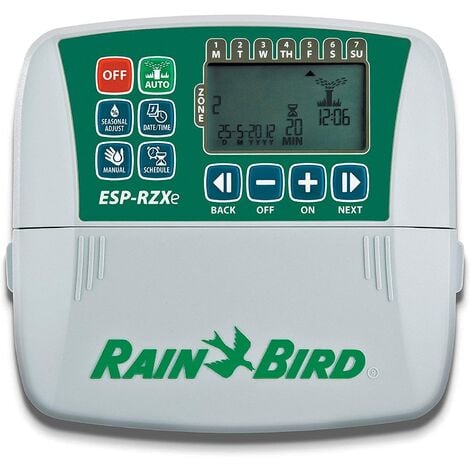 AUTRES Rain Bird Programador de riego de 4 estaciones ZRZ004E - ESP-RZXe de uso en interiores. Compatible con módulo estándar Wifi LNK. Incluye transformador y manual de instrucciones.