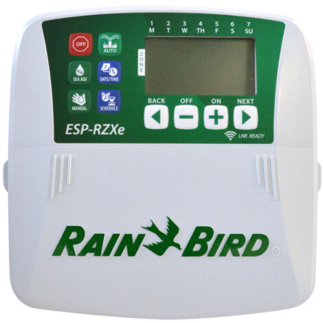 Rain Bird – Programmateur d'arrosage 6 zones – Alimentation électrique 230V – Compatible module WIFI – Écran LCD – Programmation automatique et manuelle - RZXE6I-230