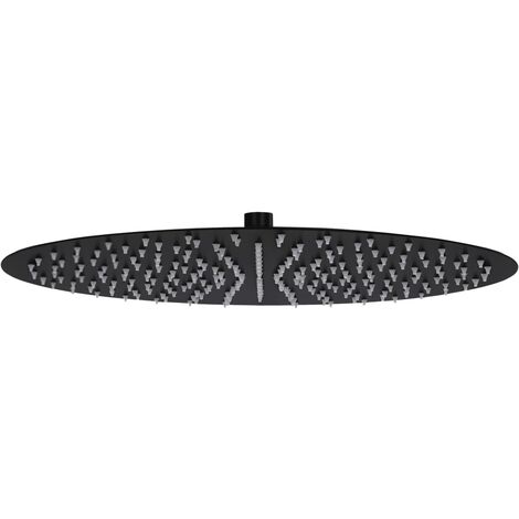 Rain Shower Head Stainless Steel 40 cm Round Black