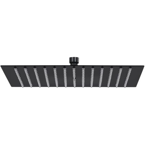 Rain Shower Head Stainless Steel 40x40 cm Square Black