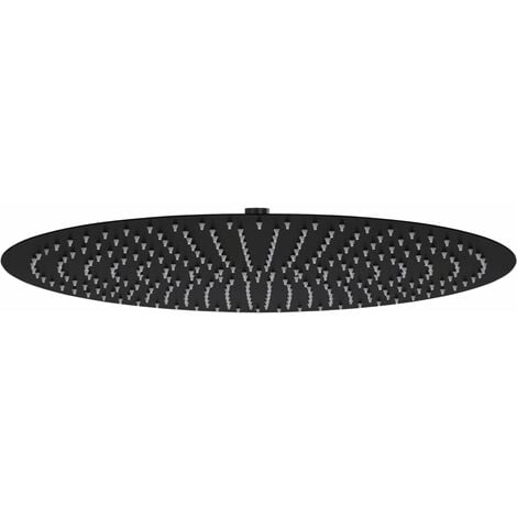 Rain Shower Head Stainless Steel 50 cm Round Black