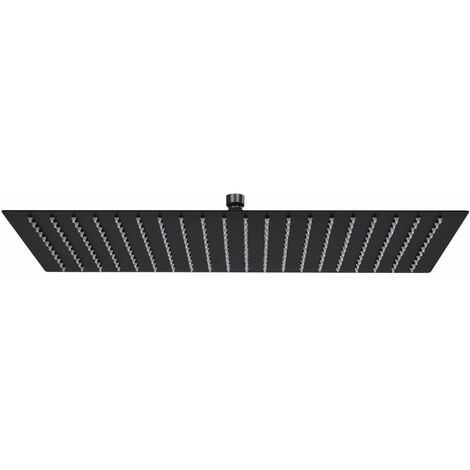 Rain Shower Head Stainless Steel 50x30 cm Rectangular Black