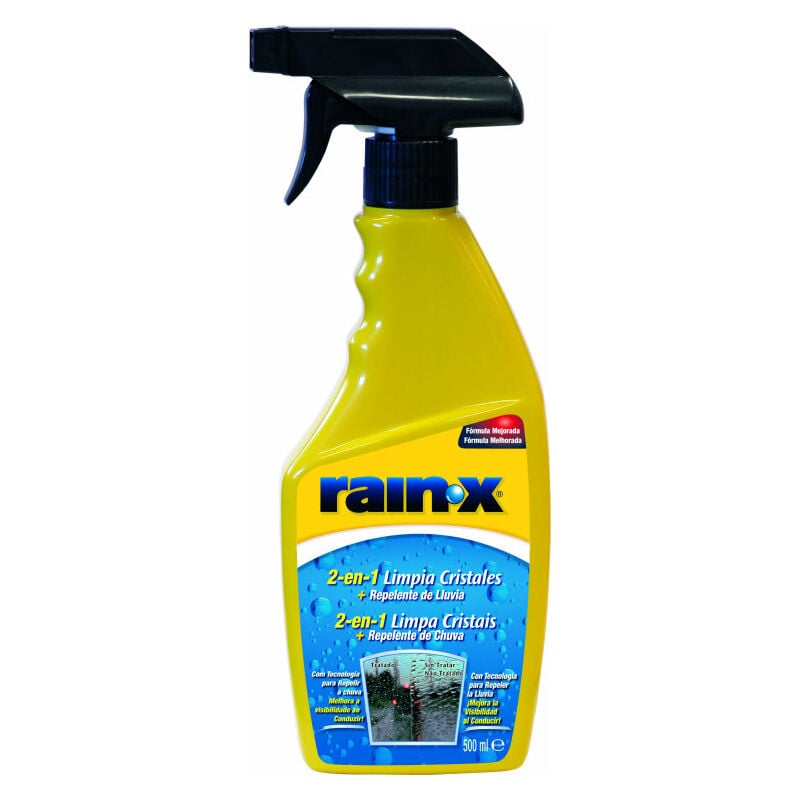 Krafft - Rain-X Nettoyant pour vitres de Voiture en Spray 2-en-1 avec Protection Contre la Pluie 500ml