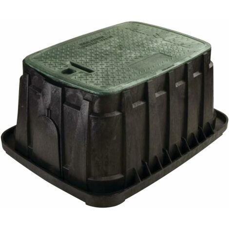 Rainbird válvula de Jumbo caja con rectangular cuerpo, tapa y cierre, color verde