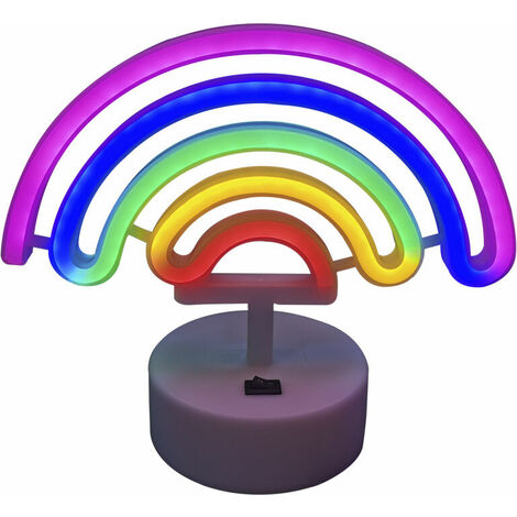 Rainbow Night Light Rainbow Light Neon Wall Lamp Rainbow Neon Light Battery or USB Operated