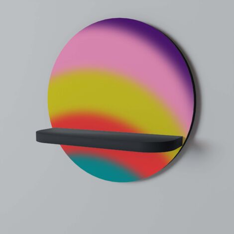 RAINBOW TIME Rundes Regal Schwarz