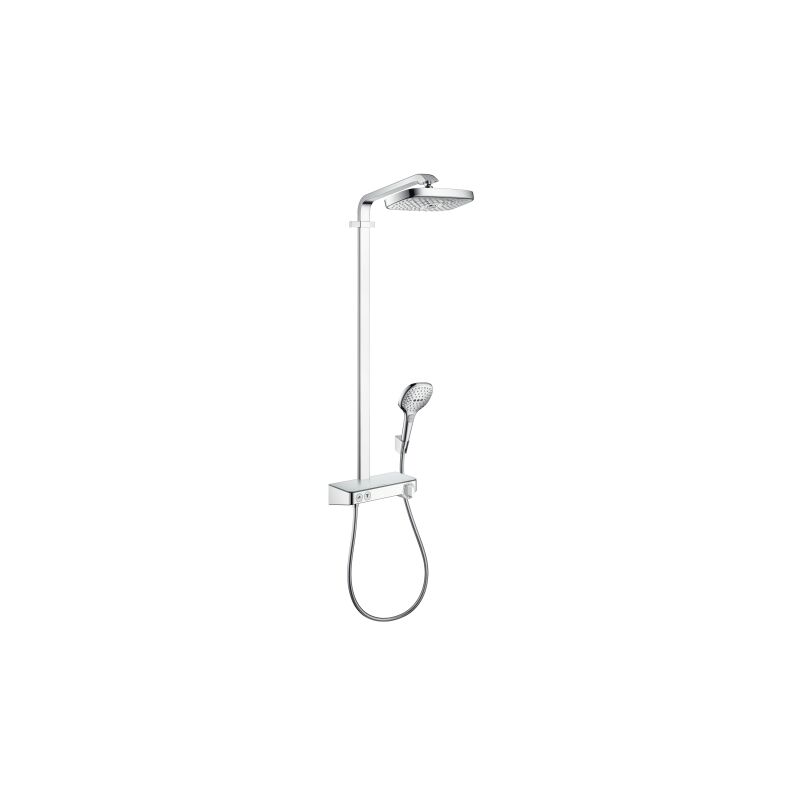 

Hansgrohe Raindance Select E Tubo de ducha 300 2jet con ShowerTablet Select 300, 27126, color: Cromado / Blanco - 27126400