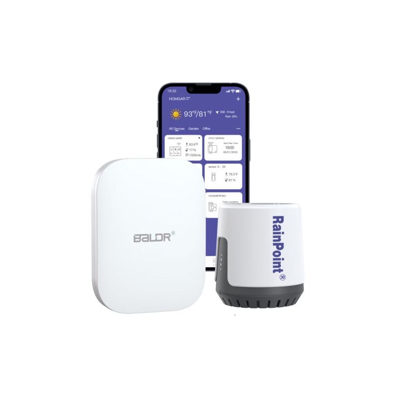 SNQ - rainpoint - Pluviomètre numérique Wi-Fi sans fil pour une surveillance précise des précipitations via Smart Gateway Hub (inclus) - WiFi 2,4 GHz