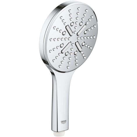 Grohe – Douche à main Rainshower 130 SmartActive – Diamètre 130 mm – Finition chromée StarLight – Système SpeedClean – 3 jets avec DripStop
