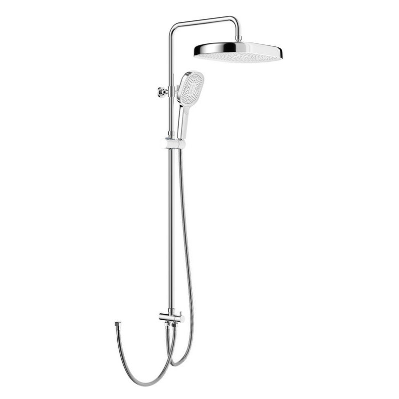 Rainsworth - Colonne de Douche sans Robinetterie, Douche Set avec Inverseur, abs Tête de Douche Carrée 35 35 cm, Pommeau de Douche de 3 Jets, Douche