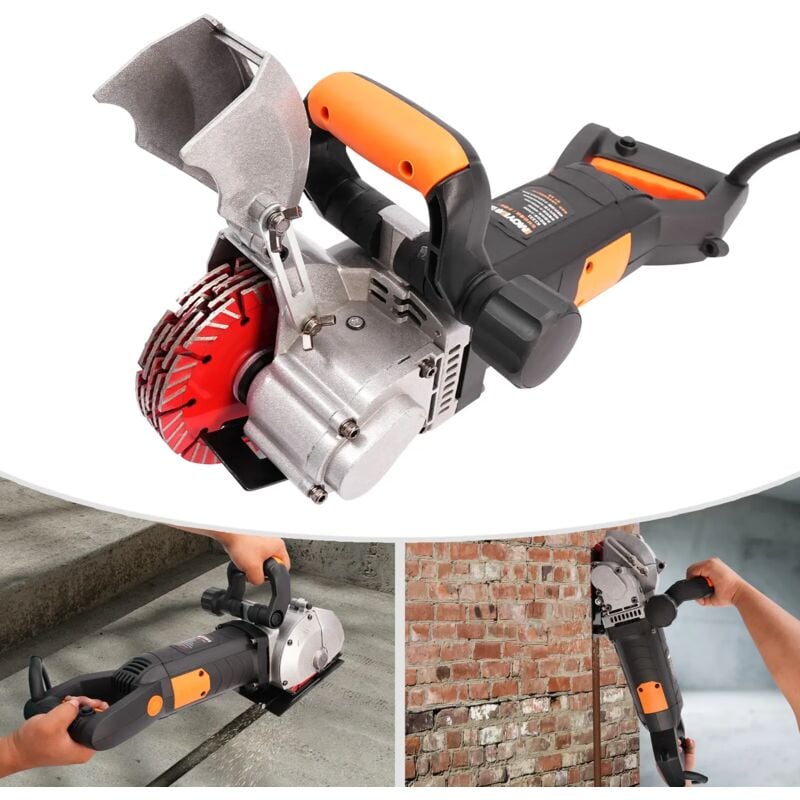 Rainureuse murale électrique 4800w 360 degrés profondeur 42mm MUR rainureuse ensemble W / 5X disques de coupe 6000 tr / min