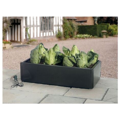 Raised 115L Capacity Mini Grow Bed Large Black Outdoor Garland