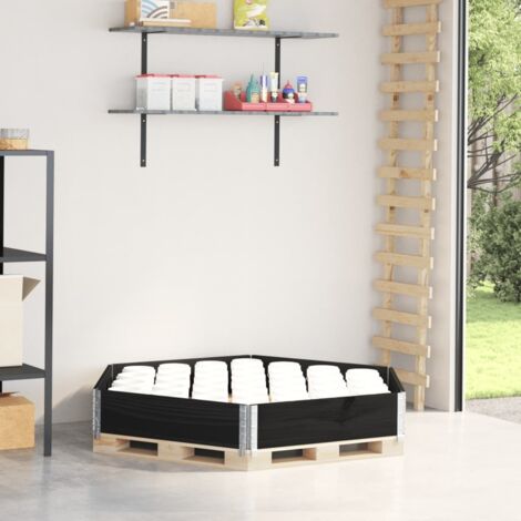 Raised Bed Hexagon Black 160x160 cm Solid Wood Pine vidaXL