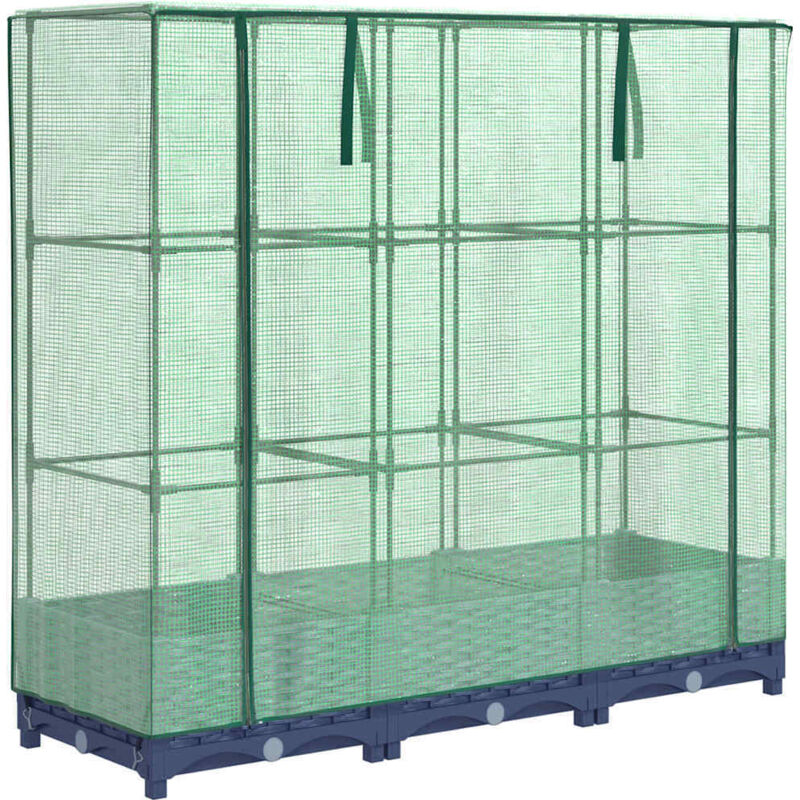 Vidaxl - Raised Bed With Greenhouse Cover Rattan Look 120x40x123 Cm