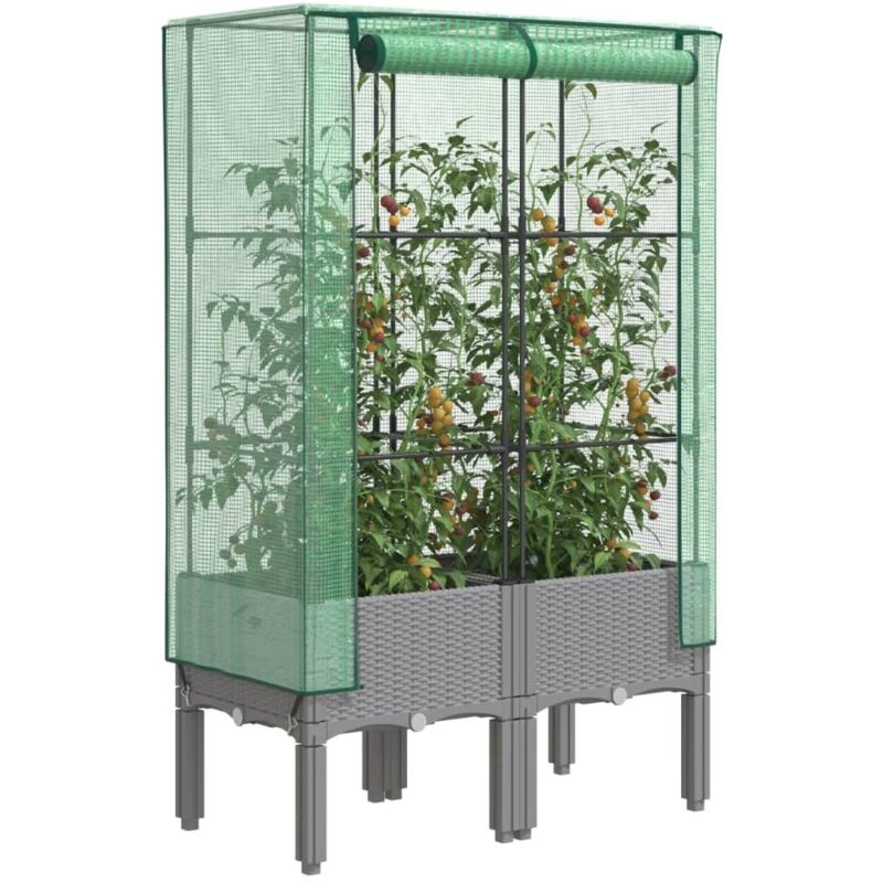 Vidaxl - Raised Bed With Greenhouse Cover Rattan Look 80x40x140 Cm