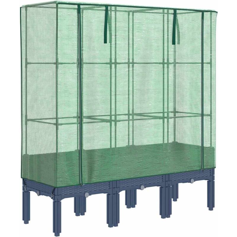 Raised Bed With Greenhouse Cover Rattan Look 120x40x140 Cm Vidaxl