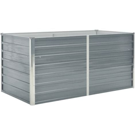 Raised Garden Bed 160x80x77 cm Galvanised Steel Grey