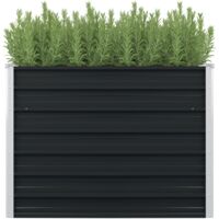 Raised Garden Bed Anthracite 100x100x77 cm Galvanised Steel